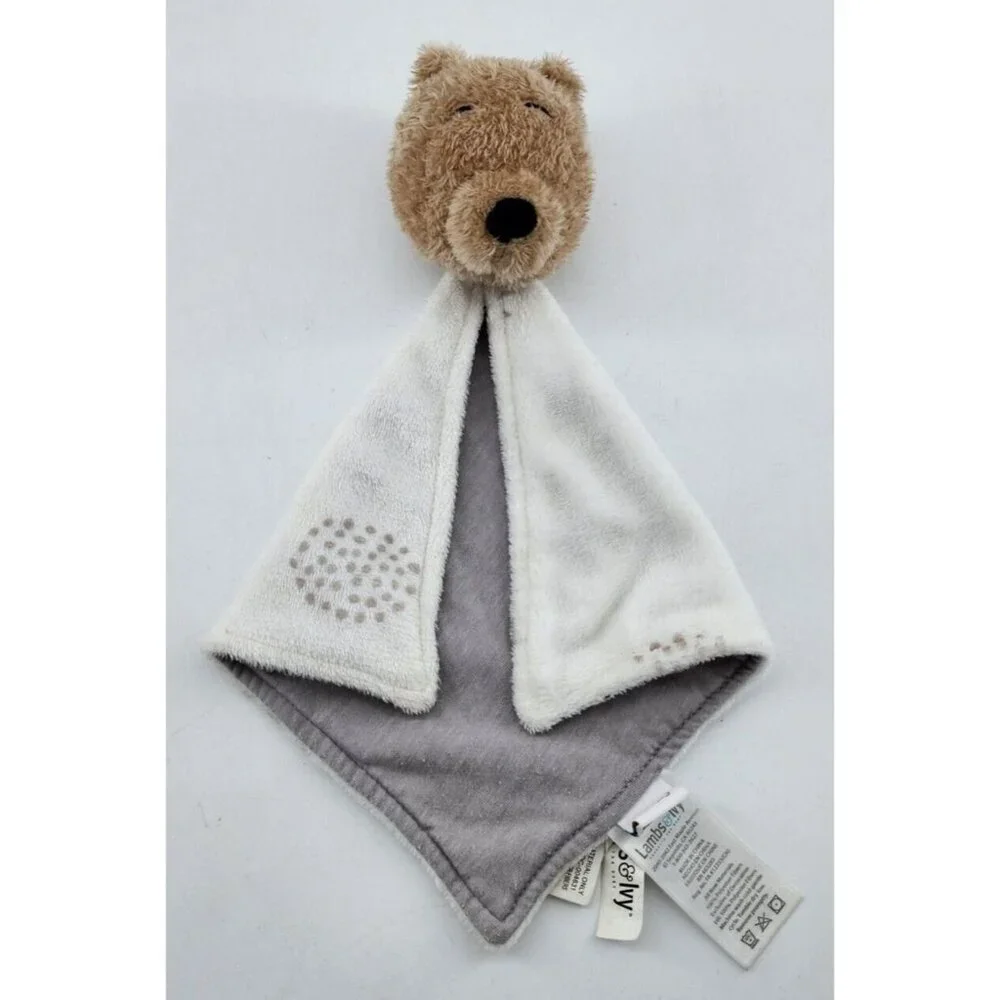 Lambs & Ivy Disney Baby Winnie The Pooh Lovey White / Gray Security Blanket